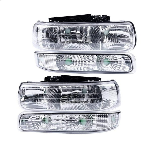 PIT66 Headlight Signal Light Projector Fit For 99-02 Silverado 00-06 Tahoe Suburban