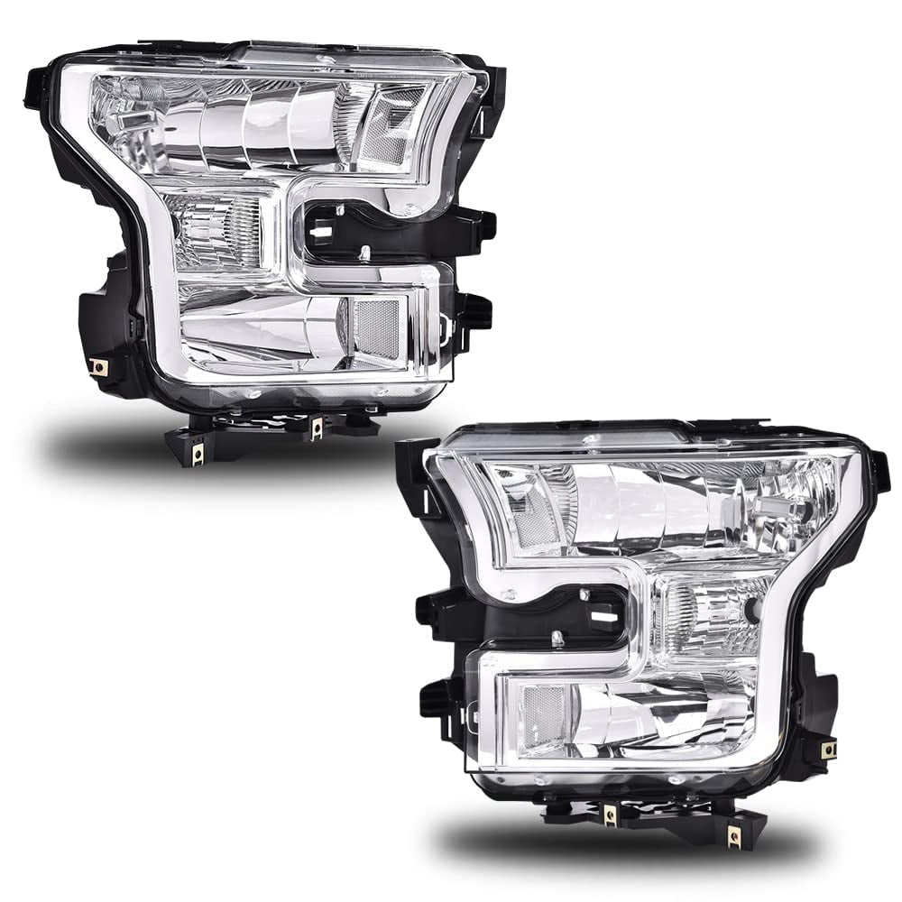PIT66 Headlights Assembly Fit for 2015-2017 Ford F150 models only (Not Fit Models with LED or HID Headlights) Headlamps Replacement
