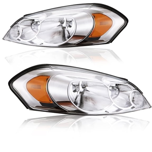 PIT66 Headlights Chrome Housing Amber Headlight Driver Side Fit For Chevrolet Impala  06-16