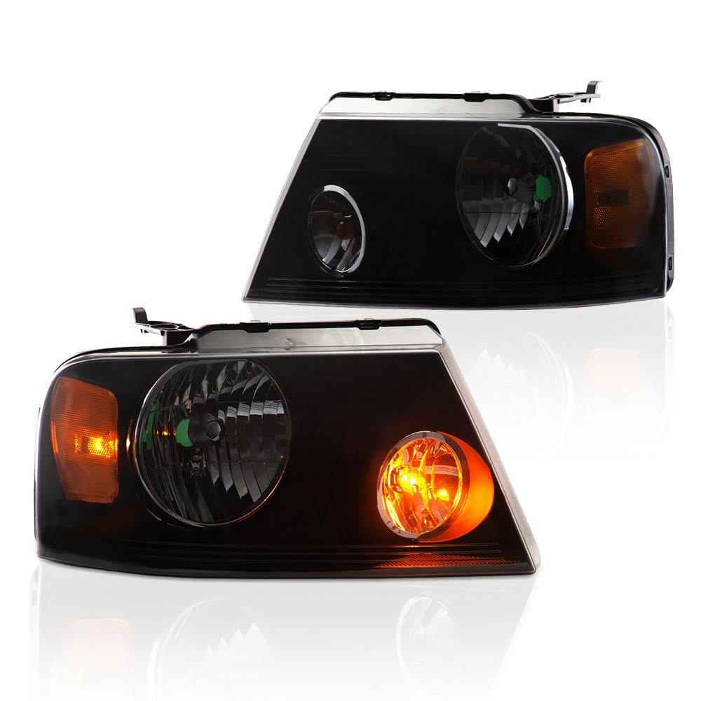 FOR 04-08 FORD F150 LINCOLN MARK LT OE STYLE HEADLIGHTS HEAD LAMPS BLACK/AMBER E - Foto 5