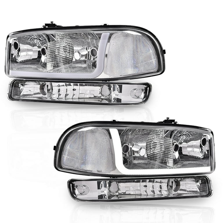PIT66 Headlights Fit for 1999 2007 GMC Sierra 1500 2001 2007 GMC