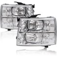 thumbnail image 1 of PIT66 Headlights, Compatible With Chevy Silverado & HD(For 2500HD/3500HD, fit 2007 new body style & 2014 old body style) Clear lens Chrome Housing Clear Reflector Silverado Clear lens Clear Reflector, 1 of 9