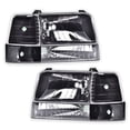 thumbnail image 1 of PIT66 Headlights HeadLamps w/Corner Signal Bumper Lamps Clear Lens Black Housing Clear Reflector Fit for 92-96 Ford F150/250/350 Bronco, 1 of 8