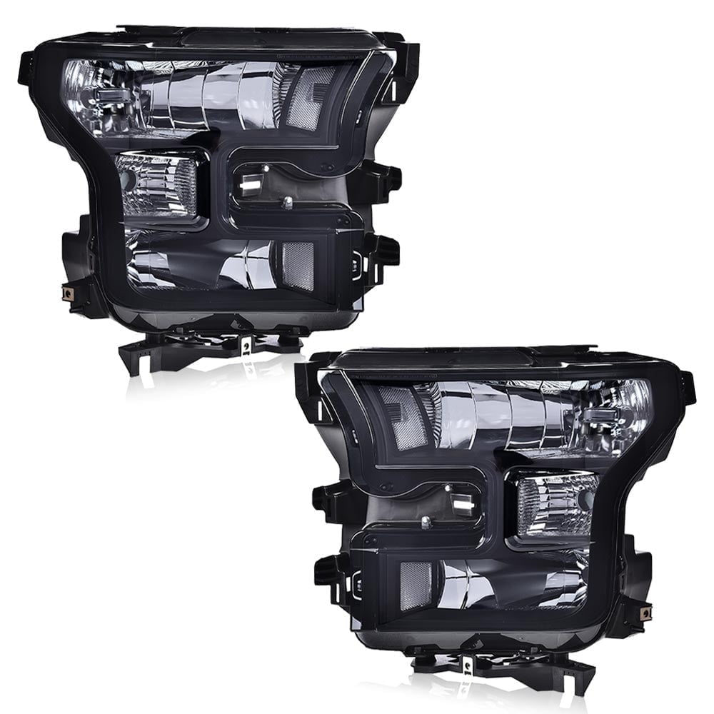 PIT66 Headlights Headlamps Assembly Smoke Lens Black Housing Amber Reflector Fit for 2007-2013 Toyota Tundra/2008-2017 Toyota Sequoia
