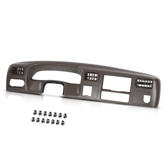 PIT66 Dash Instrument Cluster Radio Trim Bezel Fit for Ford F250 F350 Super Duty 1999-2004 w/Hole Brown