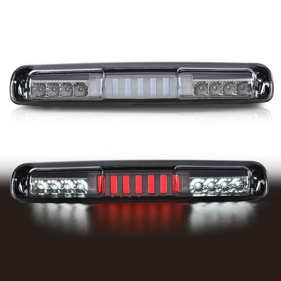 PIT66 LED 3rd Brake Light,Fit for 99-07 Chevy Silverado/99-07 GMC Sierra 1500 2500HD 3500 High Mount Stop Parking Light I Type Third Brake Cargo Lamps Chrome Housing Clear L
