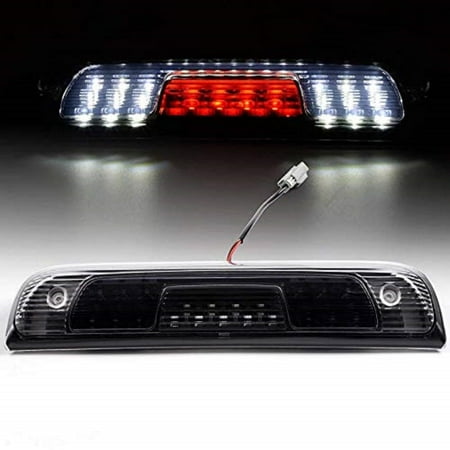 PIT66 LED 3rd Brake Light Rear High Mount Stop Parking Lamp Cargo Tail Light Black Housing Clear&Smoky Lens fit for14-18 Chevy Silverado GMC Sierra 1500 2500 3500 HD