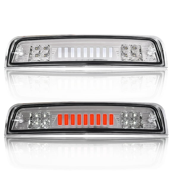 PIT66 LED Bar 3rd Brake Light, Fit for 2009-2017 Dodge Ram 1500 2500 3500 I Type High Mount Stop Light Rear Tail Cargo Lamps Clear Lens Chrome Housing