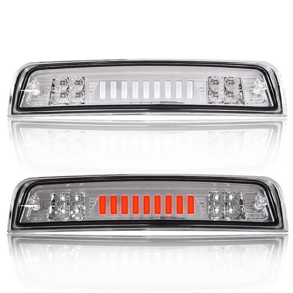 LED Bar 3rd Brake Light I Type High Mount Stop Light Rear Tail Cargo Lamps Clear Lens Chrome Housing Fit for 2009-2017 Dodge Ram 1500 2500 3500