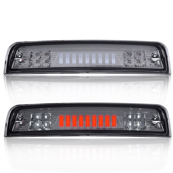 LED Bar 3rd Brake Light I Type High Mount Stop Light Rear Tail Cargo Lamps Smoked Lens Chrome Housing Fit for 2009-2017 Dodge Ram 1500 2500 3500