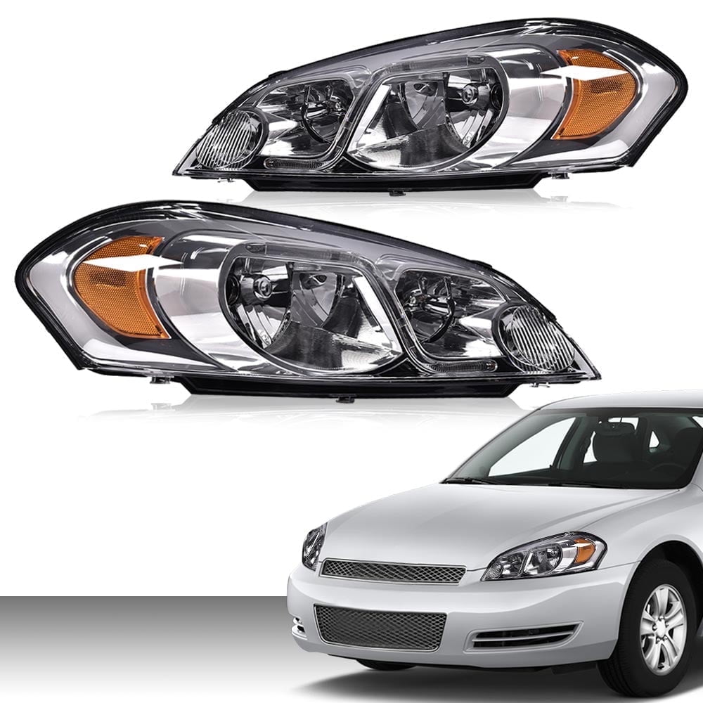 PIT66 LED Headlight Headlamp Clear Lens Chrome Housing Amber Reflector ...