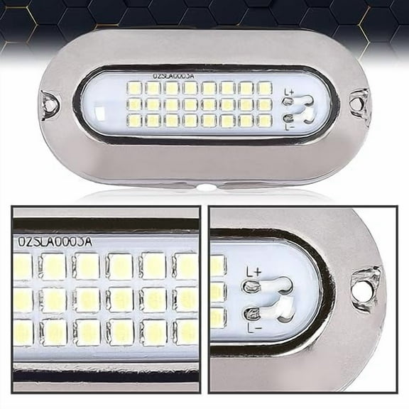 PIT66 LED Pontoon Boat Docking Light Bright White Housing Marine Boat Light 12V White&Blue Lighting 2 Pcs