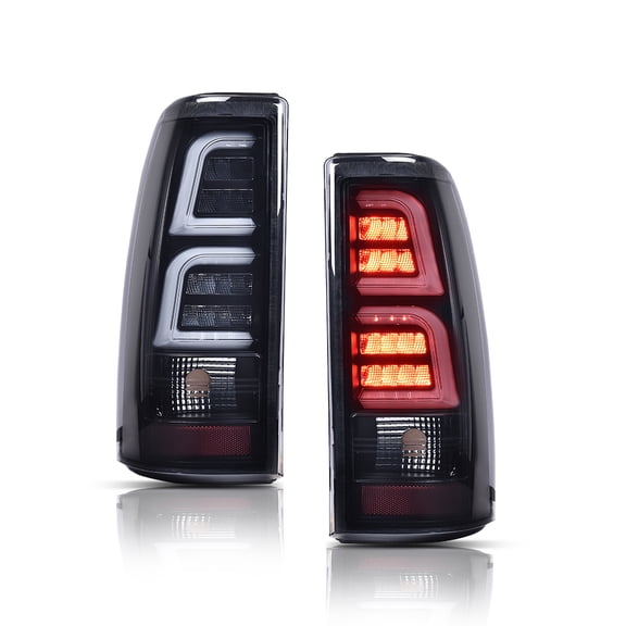 PIT66 LED Tail Lights Brake Lamps Fit for Chevy Silverado 1500 2500 & HD 1999-2002/Fit GMC Sierra 1500 2500 & HD 1999-2006 Rear Tail Lamps,GM2800186,GM2801186
