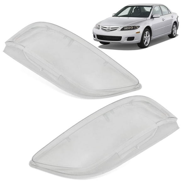 PIT66 Left+Right Side Clear Headlamp Headlight Lens Cover Fit for 03-08 Mazda 6 2Pcs