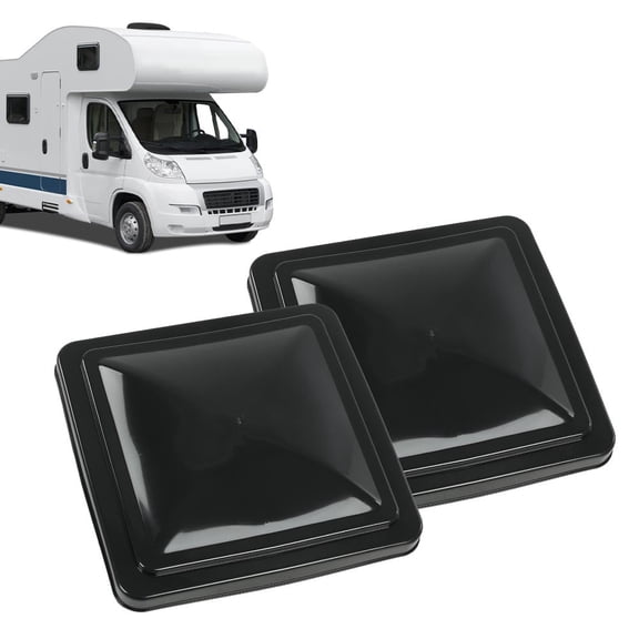 PIT66 New White 14" x 14" Replacement Roof Vent Cover Camper RV Trailer Ventline 2 Pcs Black Fit for Ventline pre-2008 and Elixir Style Pin 1994 and Newer (Accessories not assembled)