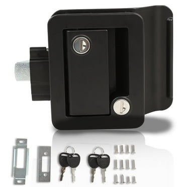 PIT66 RV Paddle Entry Door Lock Latch Handle Knob Deadbolt Camper Trailer Black