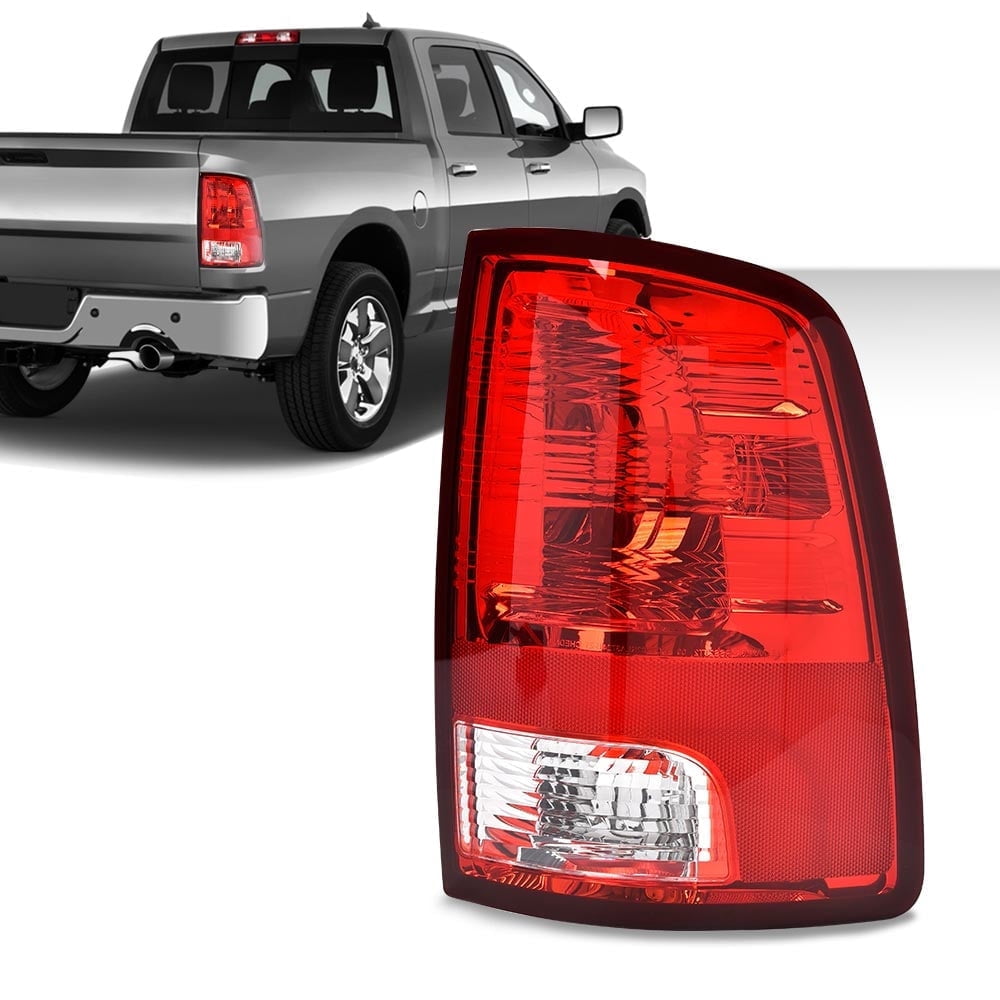 PIT66 Red Tail Lights Lamps Right w/o Bulbs Fit for 2009-2018 Dodge Ram 1500/2010-2018 Dodge Ram 2500/2010-2018 Dodge Ram 3500/2019-2020 Dodge Ram 1500 Classic