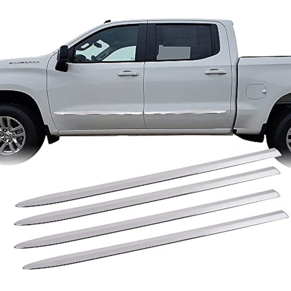 PIT66 Side Molding Trim Fit for 20192021 Chevy Silverado 1500 Crew Cab