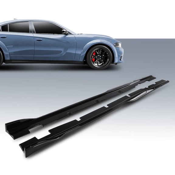 PIT66 Side Skirts Body Kit Rocker Panel Glossy Black Fit for Dodge Charger 2015-2023