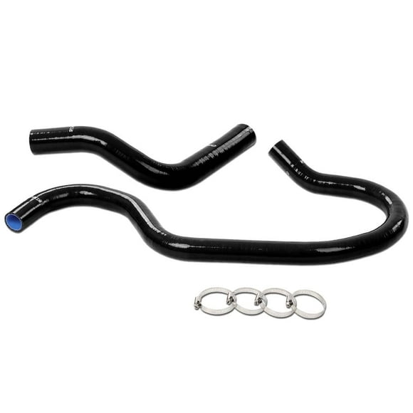 PIT66 Silicone Coolant Radiator Hose Kit 2 PCS Upper Lower Radiator Hose Kit Black with Clamps Fit for Chevy Silverado 1500 1999-2006