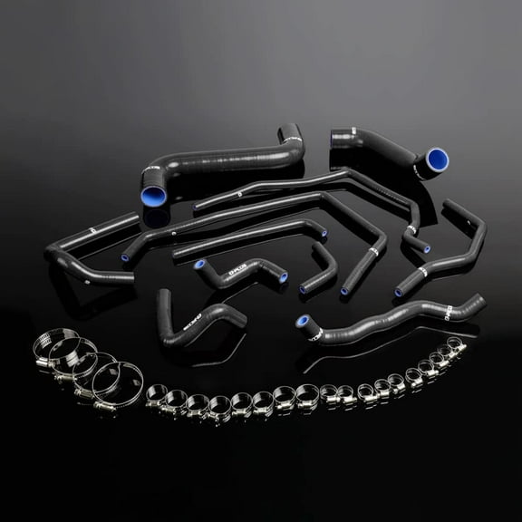 Silicone Radiator Coolant Hose Kit Black with Clamps Fit for Honda CRV MK1 1998-2001