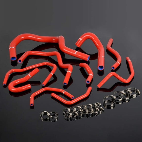Silicone Radiator Coolant Hose Kit Red with Clamps Fit for Honda CRV MK1 1998-2001