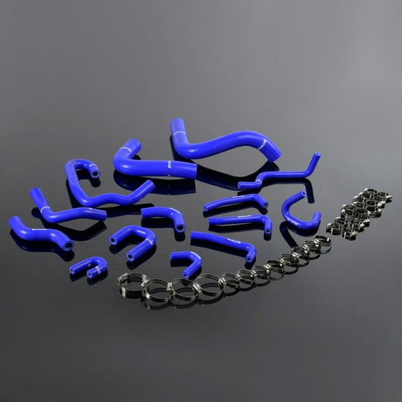 PIT66 Silicone Radiator Hose Kit Blue with Clamps,Fit for Toyota Pickup 3.0L V6 1990-1995