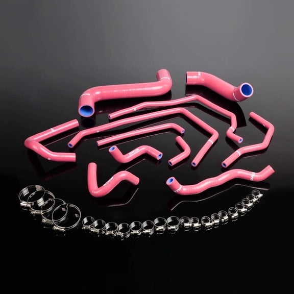 PIT66 Silicone Radiator Hose Kit Pink with Clamps Fit for Impreza WRX GDA/GGA STi GDB/GGB EJ20 2002-2007