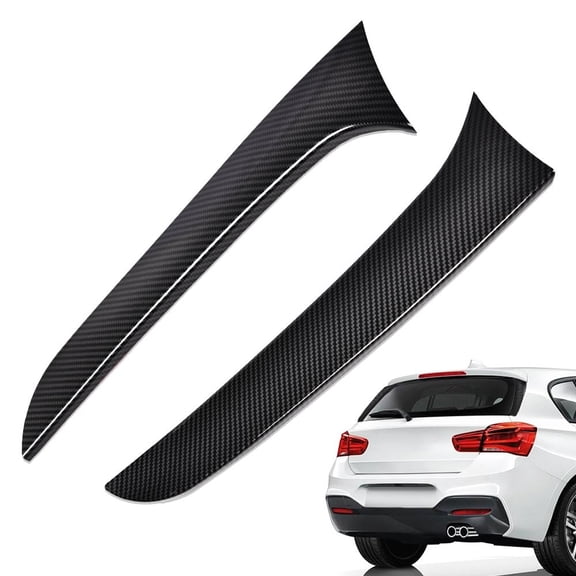 PIT66 Spoiler Side Wing, Fit for 2015-2017 BMW 1 Series F20 Rear Window Spoiler Side Wing Trim Cover Carbon Black