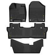 PIT66 TPE All Weather Guard Car Floor Mats Liner 1st 2nd 3rd Row Set Fit for Honda Pilot 2016-2022