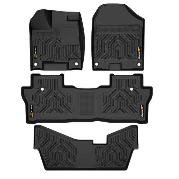 PIT66 TPE All Weather Guard Car Floor Mats Liner 1st 2nd 3rd Row Set Fit for Honda Pilot 2016-2022