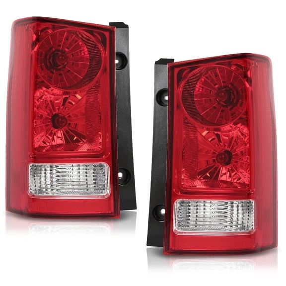 PIT66 Tail Light Clear/Red Lens Driver and Passenger Side w/o Wires and bulbs Set Fit For Honda Pilot 2009-15