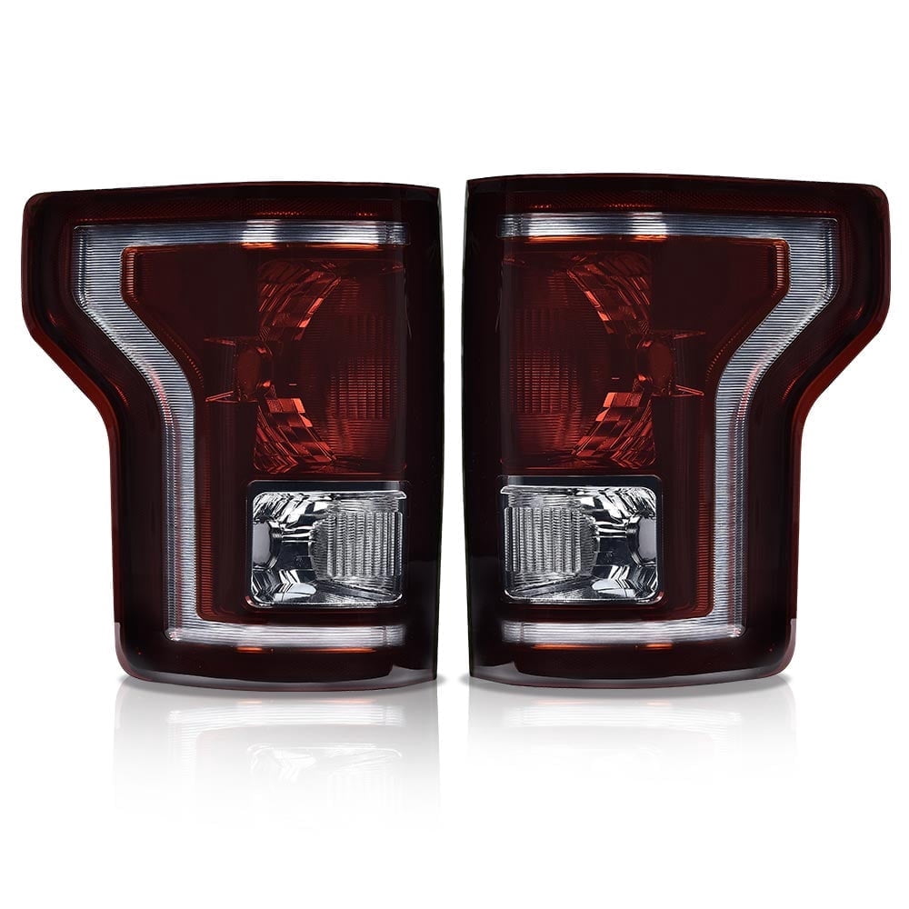 PIT66 Pair Smoke Tail Light Halogen Driver & Passenger Fit For 2015-2017 Ford F-150
