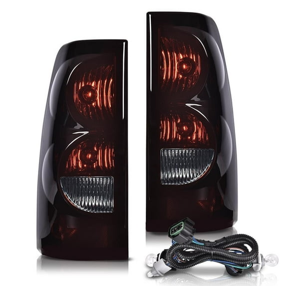 PIT66 Tail Lights Assembly, Fit for 99-06 Chevy Silverado 1500 2500/01-06 Silverado 3500/99-02 GMC Sierra 1500 2500/01-02 Sierra 3500/Smoke Lamps Left Driver Side And Right Passenger Side