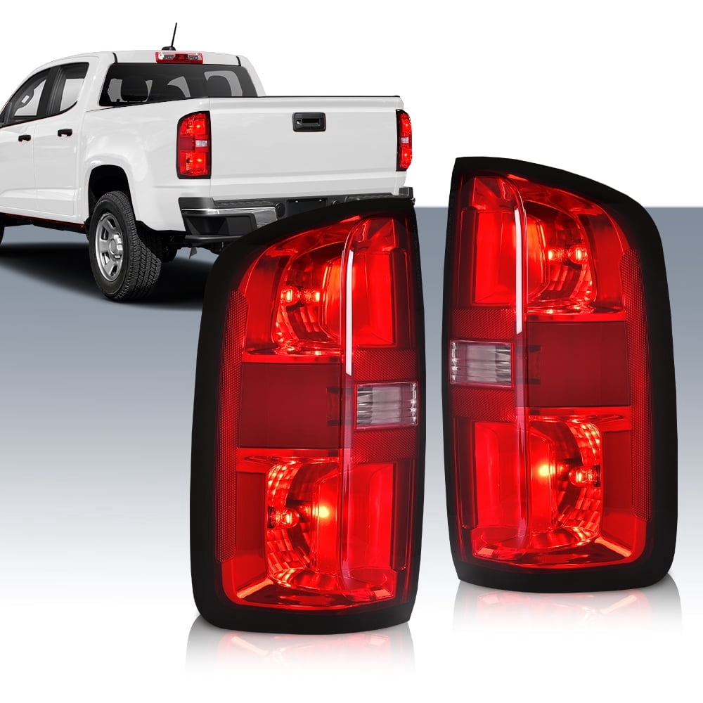 PIT66 Tail Lights w/Bulbs Left and Right Fit for Chevy Colorado 2015-2022 Fit for 4-Door Crew Cab and 4-Door Extended Cab Only