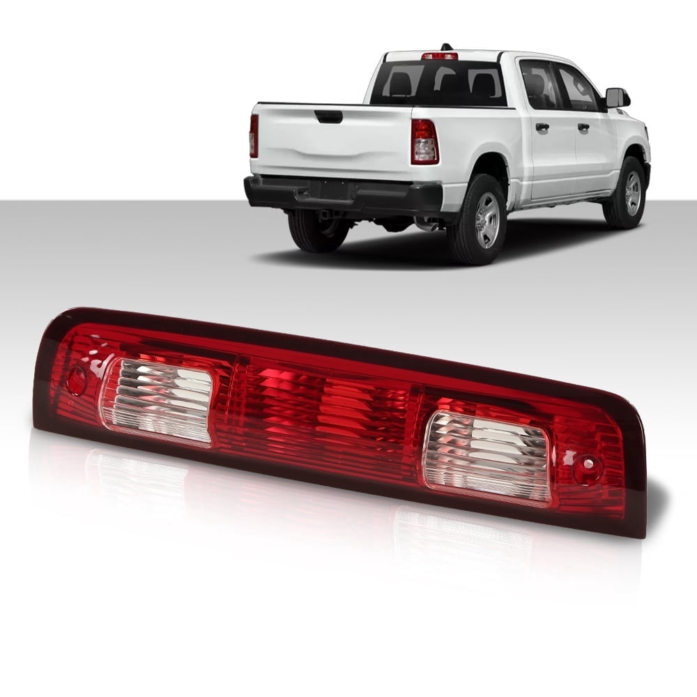 Direct Fit LED Third Brake Light Assembly - Chrome & Red Lens Replacement For 2010-2018 Dodge/Ram 1500/2500/3500
