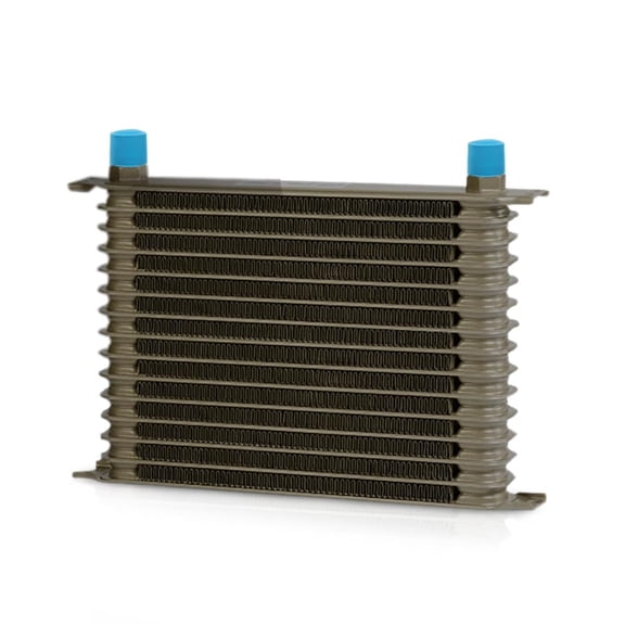 Universal AN10 Engine Transmission Oil Cooler Fit for Japanese Model Gold 15 Row Aluminum with Filter Relocation Kit B Set