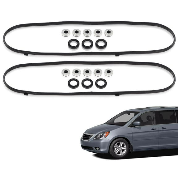 PIT66 Valve Cover Gasket Set VS50607R, VS50426 Fit for Honda Accord 2003-2007/ Odyssey 2005-2009/ Pilot 2005-2008, Fit Acura MDX 2003-2006/ RL 2005-2008/ TL 2004-2008/ Saturn Vue 2004-2007