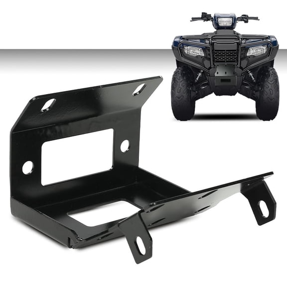 PIT66 Winch Mount Plate Bracket Fit For ATV 2014-2019 Honda Foreman 500TRX FE/FM Black