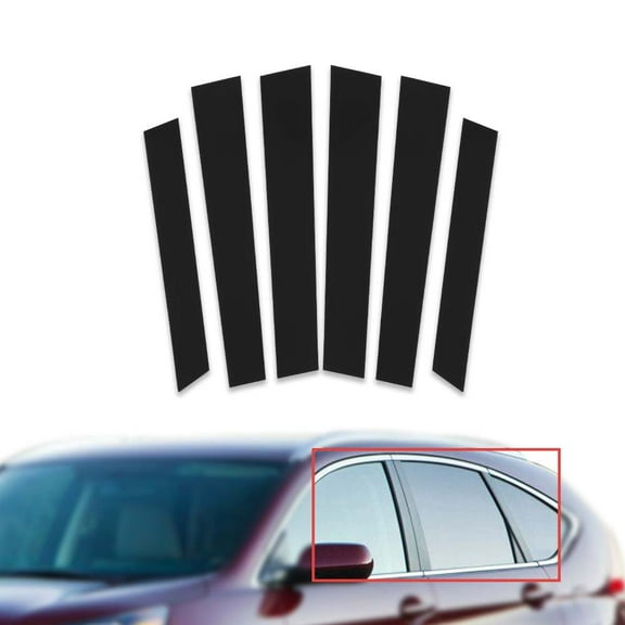 PIT66 Window Pillar Posts Set Cover Door Trim Black 6 PCS Fit for Honda CRV 2007-2011