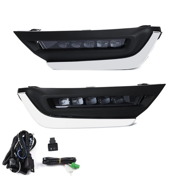 PIT66 Working LED Daytime Running Light Fog Lamp DRL Fit For Honda CR-V CRV 2017-2018