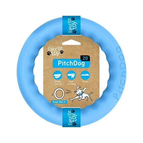 PITCHDOG - Multifunctional Ring Toy for Dogs, Ø 8"(20 cm) | Safe for Teeth Unique Material | Great for Fitness, Fetch and Tug of War Games for Small, Medium and Large Dogs Ring Toy for Dogs - Blue