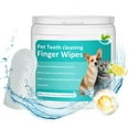 PITHER Dog Teeth Cleaning MMF7 Wipes, Pet Dental Finger for Dogs & Cats