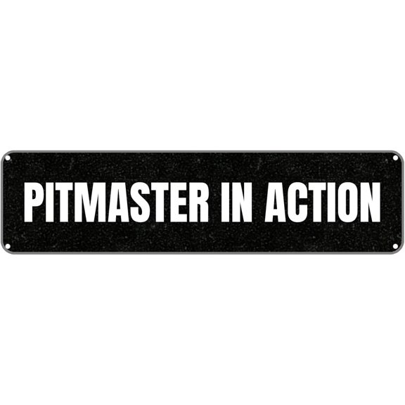 PITMASTER IN ACTION Tin Sign Christmas Decor Retro Wall Decor For Home Coffee Bar Funny Aluminum Sign 4x16 Inch