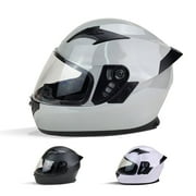 PITMOTO PM 888 Full Face Dual Visor DOT Approved Motorcycle Helmet Gray X Large