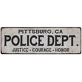 thumbnail image 1 of PITTSBURG, CA POLICE DEPT. Home Decor Metal Sign Gift 6x18 206180012497, 1 of 1