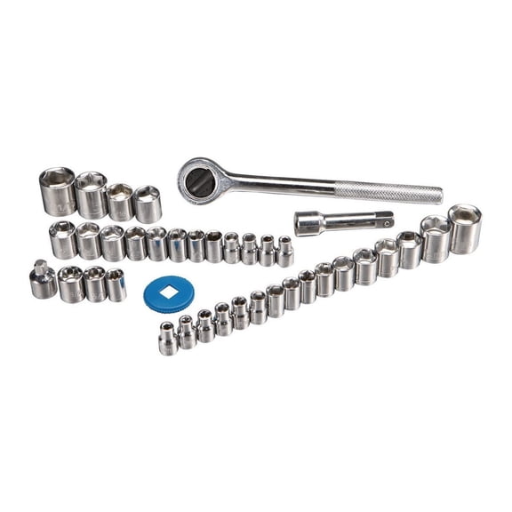 PITTSBURGH 3/8 in., 1/4 in. Drive SAE & Metric Socket Set, 40-Piece