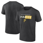 Pittsburgh Pirates Mens Heather Charcoal Outpace Cotton T-Shirt, Up to Size 3XL