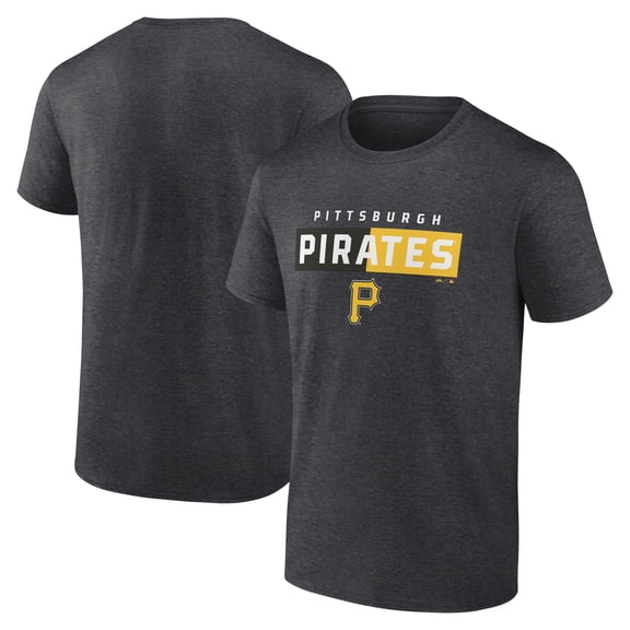 Pittsburgh Pirates Men's Heather Charcoal Outpace Cotton T-Shirt, Up to Size 3XL