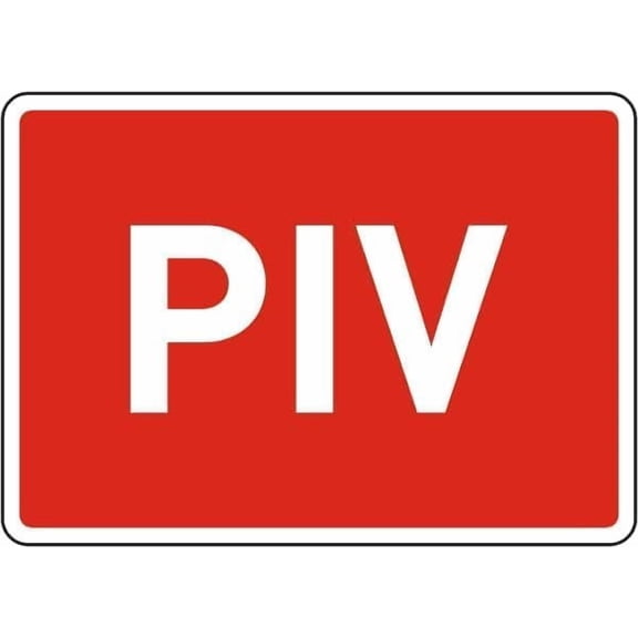 PIV - Post Indicator Valve Sign FireExit Emergency Sprinkler Alarm Metal Tin Sign for Home & Work Suitable for Buildings Commercial Spaces & Fire Zones Marks Valve Location 8x12 Inch